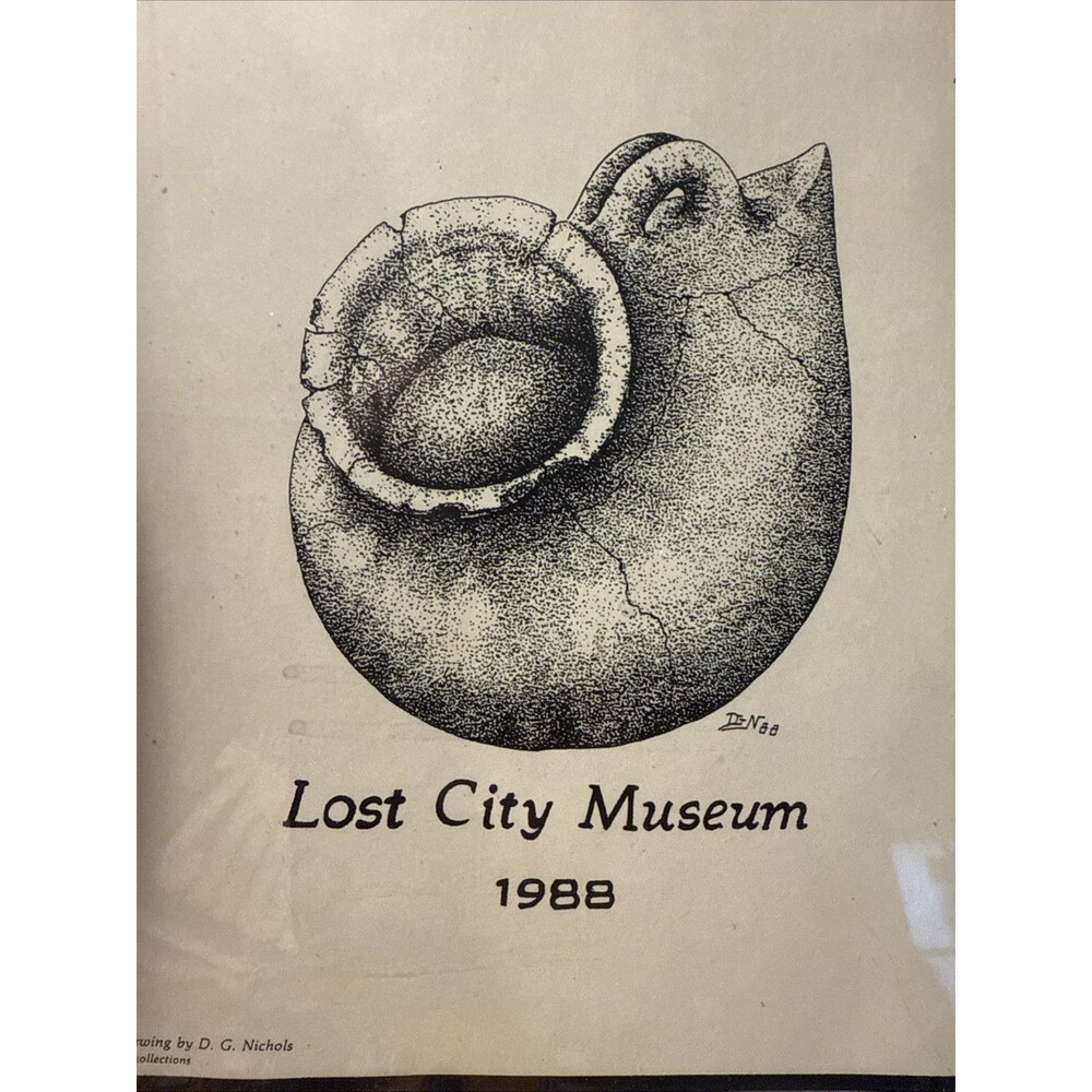 Set Of 2 Lost City Museum Of Archeology Overton Nevada Vintage Drawings Prints - Picture 5 of 9